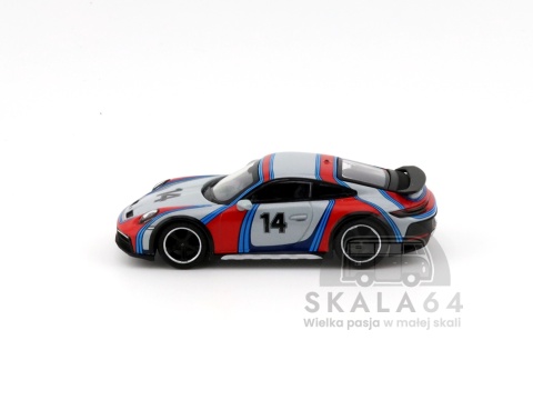 Model samochodu Porsche 911 Dakar Ice Gray Metallic Rally 1978 w skali 1:64 - bok