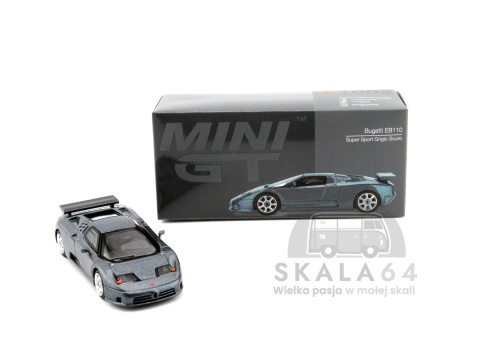 Model Bugatti EB110 Super Sport Grigio Scuro w skali 1:64 - pudełko