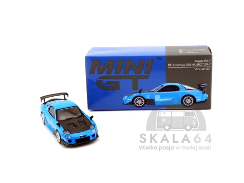 Model samochodu Mazda RX-7 RE-Amemiya 20B NA 3ROTOR-7 Ama-san Go w skali 1:64 - pudełko