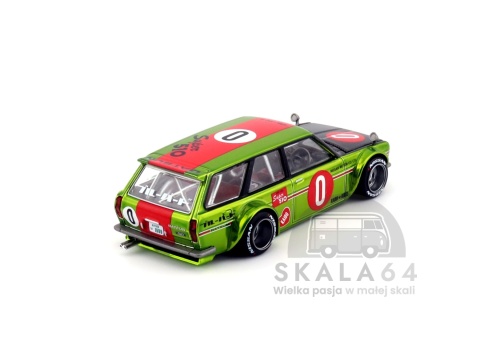 Model samochodu Datsun 510 Wagon OG Flow Yellow w skali 1:64 - tył