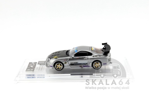 Model samochodu Toyota Supra A80 GT-300 Top Secret Silver Manila International Auto Show w skali 1:64 - bok