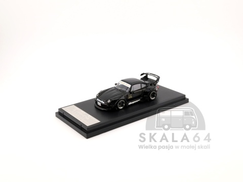 Model samochodu Porsche 911 RWB 993 Black w skali 1:64 - przód