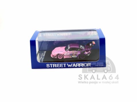 Model samochodu Porsche 911 RWB 993 Dragon Ball Z Majin Buu Pink Purple w skali 1:64 - pudełko