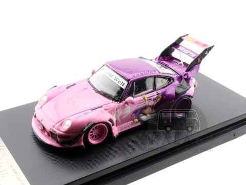 Model samochodu Porsche 911 RWB 993 Dragon Ball Z Majin Buu Pink Purple w skali 1:64 - zoom