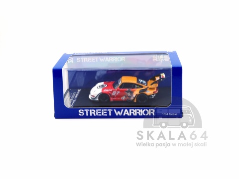 Model samochodu Porsche 911 RWB 993 Dragon Ball Z Son Goku White Red Orange w skali 1:64 - pudełko