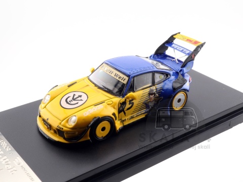 Model samochodu Porsche 911 RWB 993 Dragon Ball Z Vegeta Yellow Blue w skali 1:64 - zoom