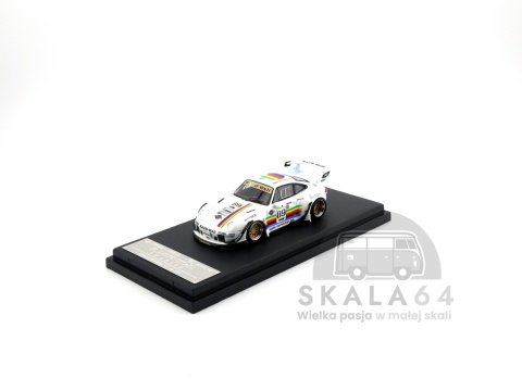 Model samochodu Porsche 911 RWB 993 Macintosh Apple White w skali 1:64 - przód