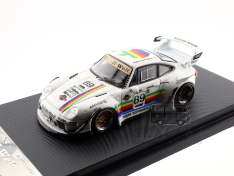 Model samochodu Porsche 911 RWB 993 Macintosh Apple White w skali 1:64 - zoom
