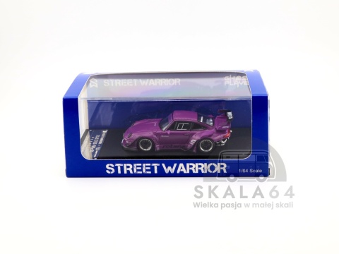 Model samochodu Porsche 911 RWB 993 Matte Purple w skali 1:64 - pudełko