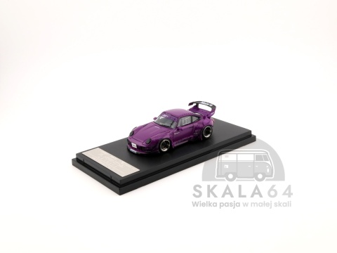 Model samochodu Porsche 911 RWB 993 Matte Purple w skali 1:64 - przód