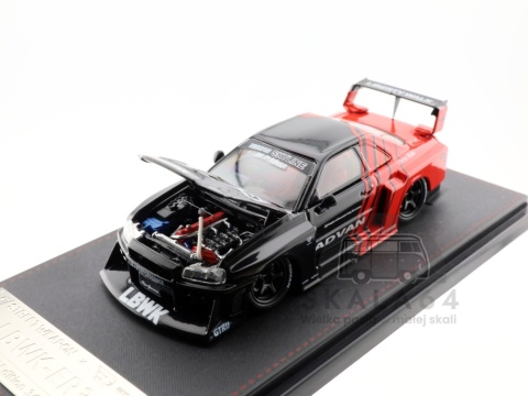 Model samochodu Nissan Skyline R34 LBWK-ER34 Liberty Walk ADVAN w skali 1:64 - zoom