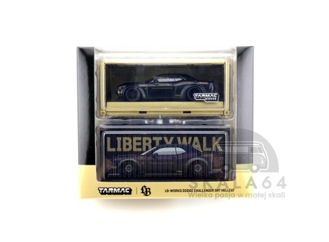 Model samochodu LB-Works Dodge Challenger SRT Hellcat Black Metallic w skali 1:64 - pudełko