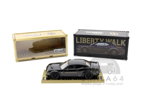 Model samochodu LB-Works Dodge Challenger SRT Hellcat Black Metallic w skali 1:64 - zestaw