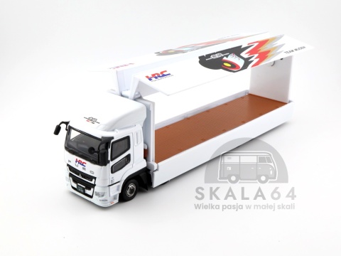Model samochodu Mitsubishi Fuso Super Great Team Mugen Honda Racing w skali 1:64 - skrzydła