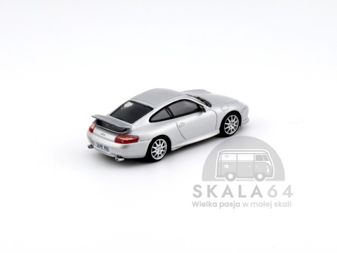 Model samochodu Porsche 911 GT3 996 Silver w skali 1:64 - tył