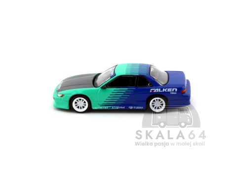 Model samochodu Vertex Nissan Silvia S13 Falken w skali 1:64 - bok