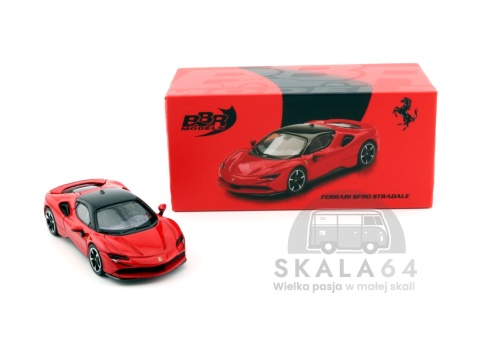 Model samochodu Ferrari SF90 Rosso Corsa w skali 1:64 - pudełko