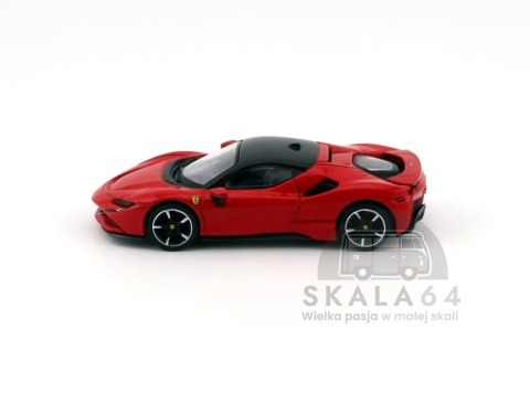 Model samochodu Ferrari SF90 Rosso Corsa w skali 1:64 - bok