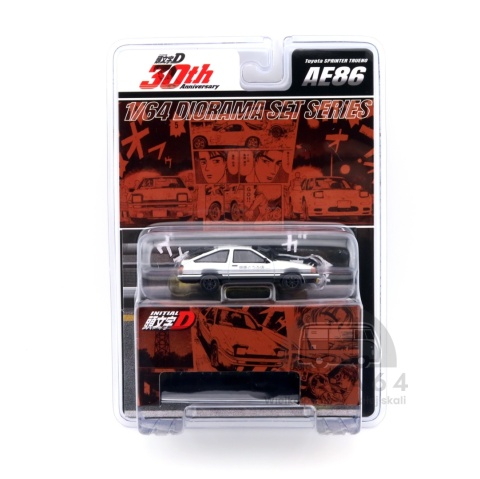 Model samochodu Toyota Sprinter Trueno AE86 Initial D Diorama Set #1 w skali 1:64
