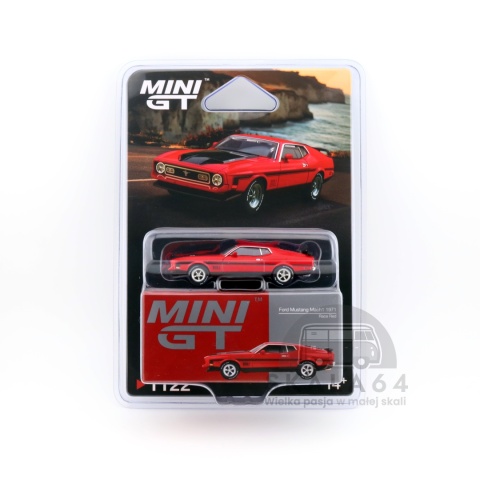 Model samochodu 1971 Ford Mustang Mach 1 Race Red w skali 1:64 - blister