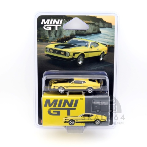 MINI GT Ford Mustang Mach 1 Race Grabber Yellow LHD MGT01139-BL MiniGT