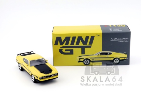 MINI GT Ford Mustang Mach 1 Race Grabber Yellow LHD MGT01139-L MiniGT