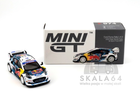 MINI GT Ford Puma Rally1 #13 2024 Rally Monte Carlo M-Sport Ford WRT LHD MGT00974-BL MiniGT