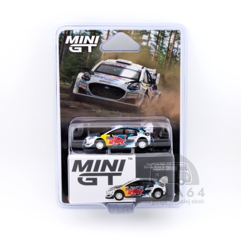 Model samochodu Ford Puma Rally1 #16 2024 Rally Finland 3rd Place M-Sport Ford WRT w skali 1:64 - blister