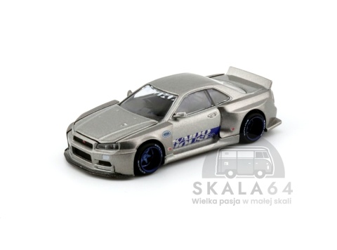 Model samochodu Nissan Skyline GT-R R34 Kaido Works SHINJUKU V1 w skali 1:64 - przód