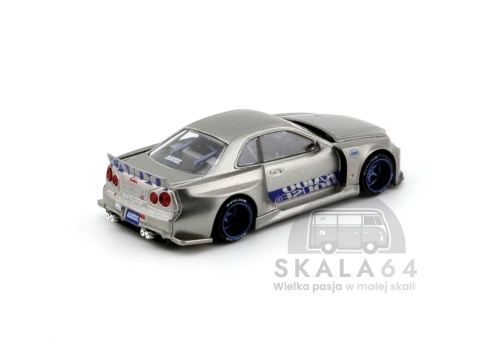Model samochodu Nissan Skyline GT-R R34 Kaido Works SHINJUKU V1 w skali 1:64 - tył