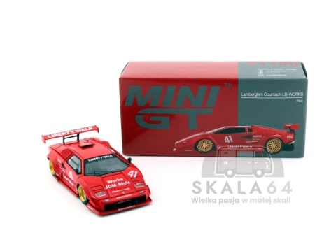 Model samochodu Lamborghini Countach LB-WORKS Liberty Walk Red w skali 1:64 - pudełko