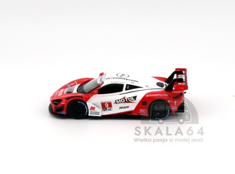 Model samochodu McLaren 720S GT3 EVO 2024 IMSA Laguna Seca Pfaff Motorsports w skali 1:64 - bok