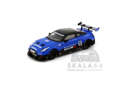 Model samochodu Nissan LB-Silhouette WORKS GT 35GT-RR Ver.2 Blue w skali 1:64 - przód