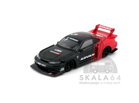 Model samochodu Nissan LB-Super Silhouette S15 Silvia ADVAN w skali 1:64 - przód