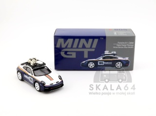 MINI GT Porsche 911 Dakar Rallye Design Package White / Gentian Blue Metallic LHD MGT00805-L MiniGT