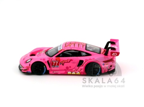 Model samochodu Porsche 911 GT3 R #77 2024 IMSA Road America AO Racing Roxy w skali 1:64 - bok