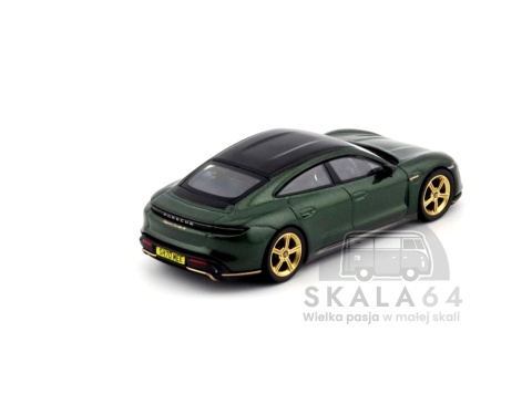 Model samochodu Porsche Taycan Turbo S Midnight Green SHMEE150 w skali 1:64 - tył