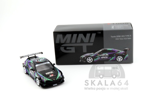 Model samochodu Toyota GR86 HKS Type R 2022 Tokyo Auto Salon w skali 1:64 - pudełko