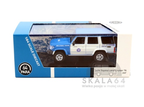 Model samochodu Toyota Land Cruiser 76 JAF w skali 1:64 - pudełko