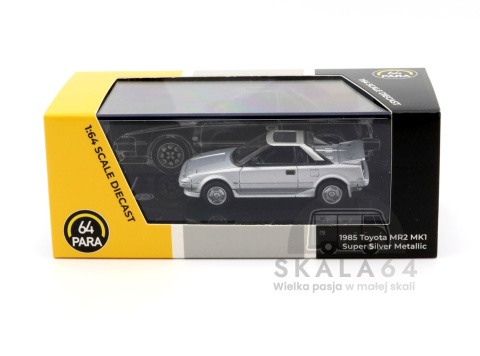 Model samochodu Toyota MR2 MK1 Super Silver Metallic w skali 1:64 - pudełko