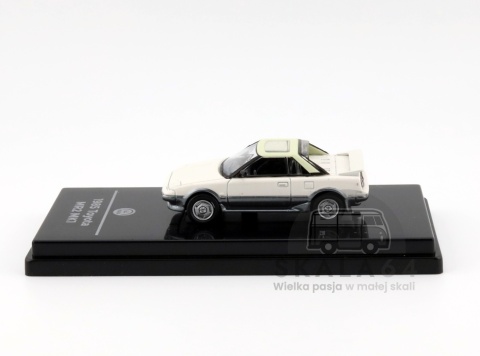 Model samochodu Toyota MR2 MK1 White & Silver w skali 1:64 - bok
