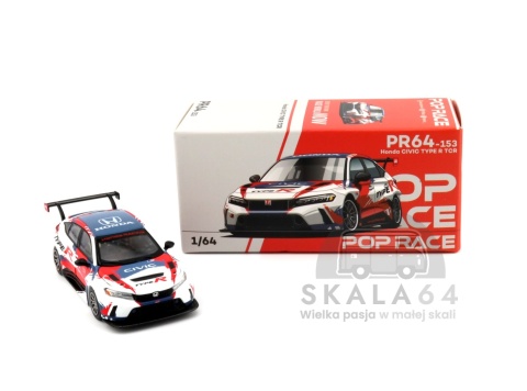Model samochodu Honda Civic Type R TCR FL5 Presentation w skali 1:64 - pudełko