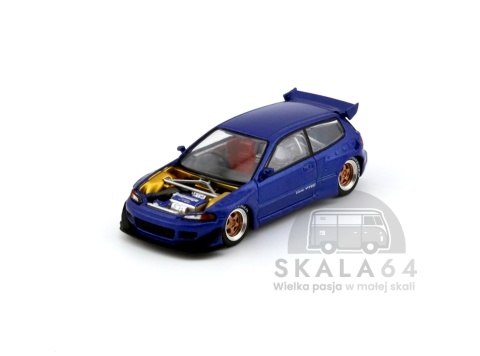 Model samochodu Honda Pandem Civic EG6 Metallic Blue w skali 1:64 - przód