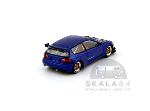 Model samochodu Honda Pandem Civic EG6 Metallic Blue w skali 1:64 - tył