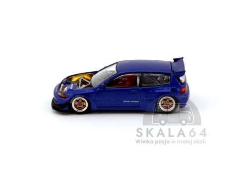 Model samochodu Honda Pandem Civic EG6 Metallic Blue w skali 1:64 - bok
