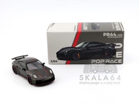 Model samochodu Porsche 992 Stinger GTS Carbon Edition - Red Line w skali 1:64 - pudełko