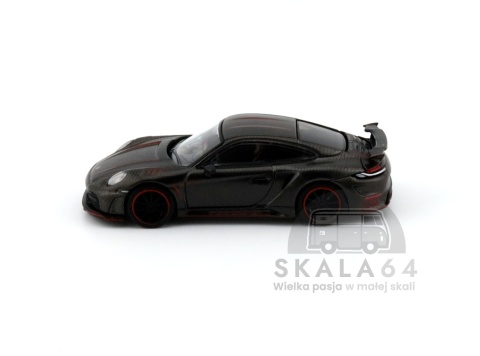Model samochodu Porsche 992 Stinger GTS Carbon Edition - Red Line w skali 1:64 - bok