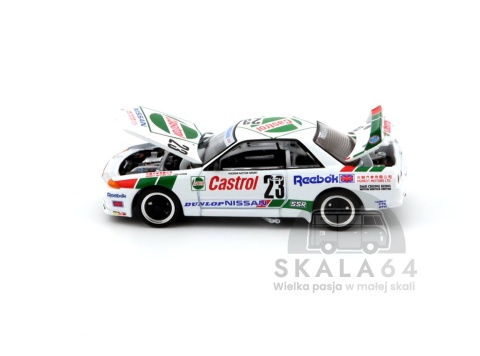 Model samochodu Nissan Skyline GTR R32 Macau Guia Race 1990 w skali 1:64 - elementy