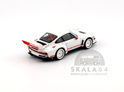 Model samochodu Porsche Singer DLS Turbo White Red w skali 1:64 - tył