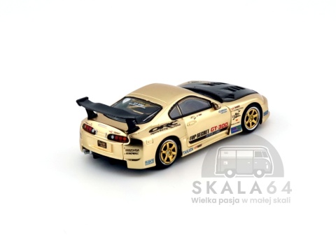 Model samochodu Toyota Supra MK4 A80 Top Secret GT300 Gold Carbon Hood w skali 1:64 - tył